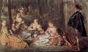 Jean-Antoine Watteau Die Champs elysses, Detail oil painting